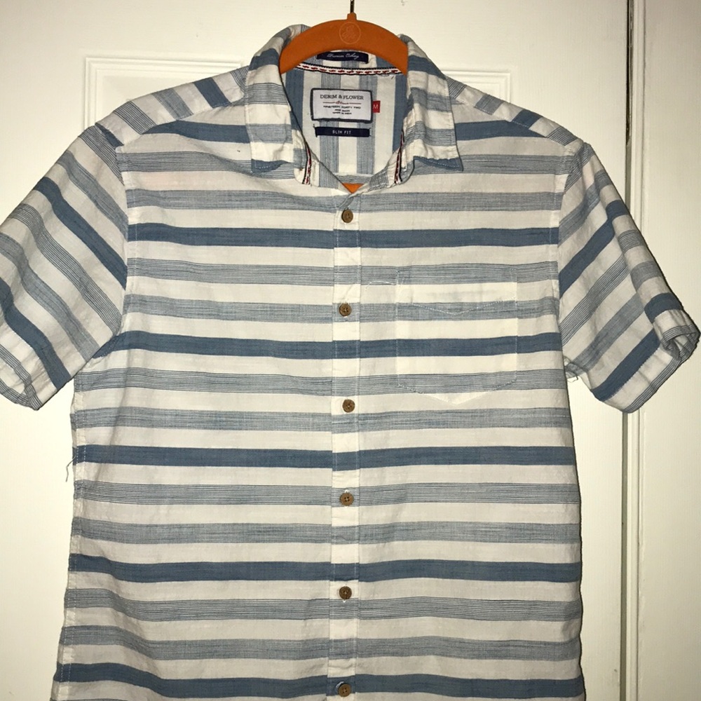 Men’s Denim & Flower S/L shirt